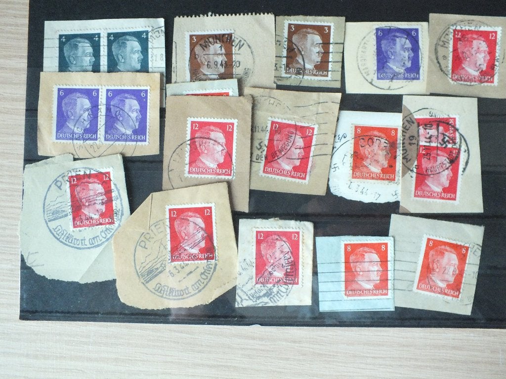 DEUTCHES REICH Hitler op fragmenten gestempeld, Ophalen of Verzenden, Overige periodes, Gestempeld
