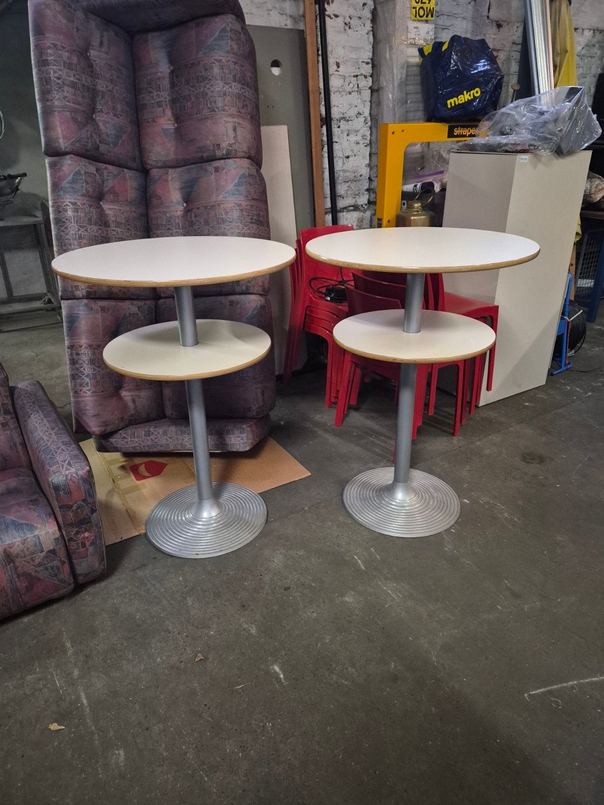 2 hoge tafels met dubbele plateau, Huis en Inrichting, Ophalen of Verzenden