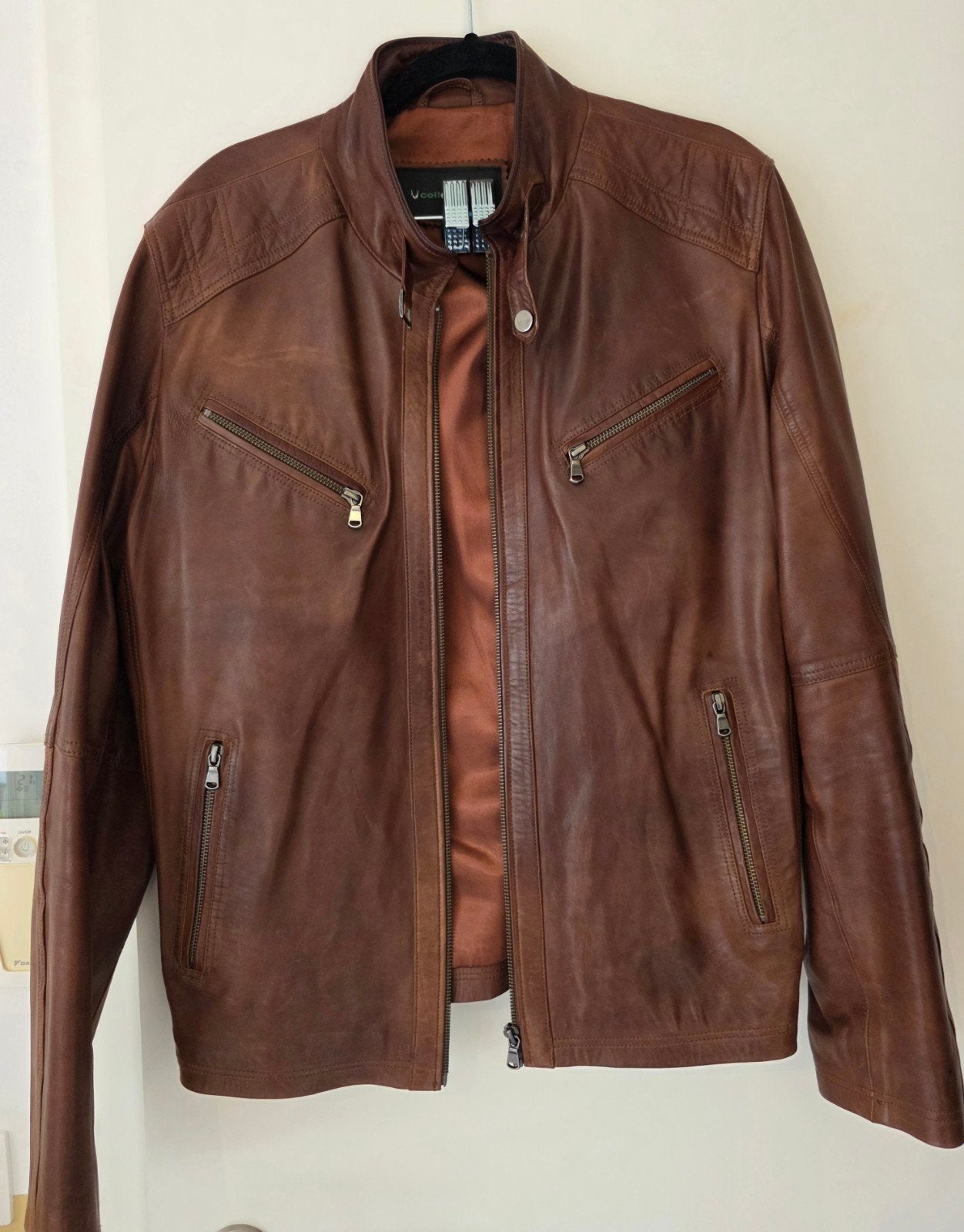 Veste Cuir Agneau Véritable Homme M/L Comme Neuve, Enlèvement ou Envoi, Comme neuf, Brun, Collezione
