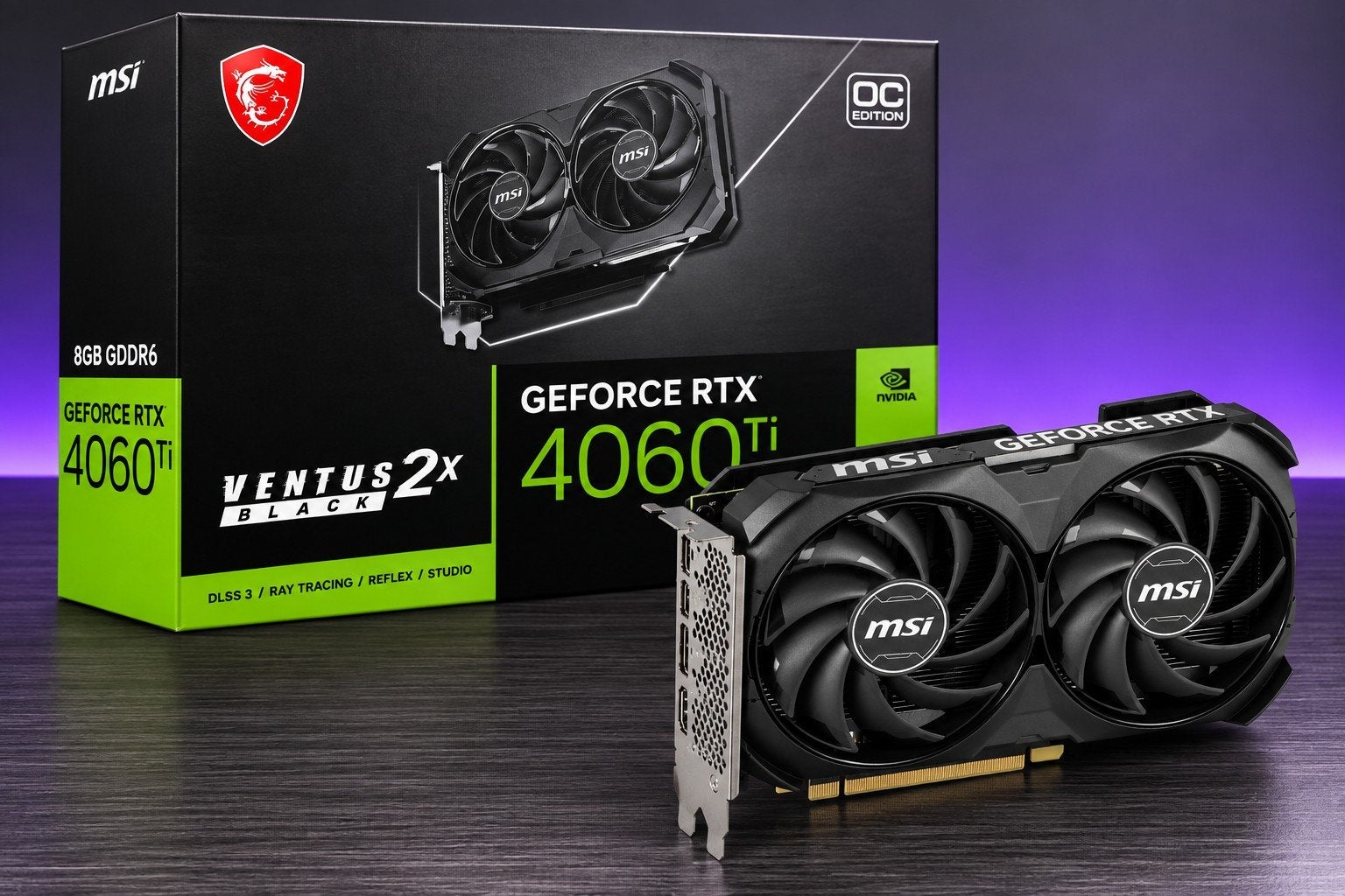 MSI GeForce RTX 4060 Ti VENTUS 2X OC 8GB, Enlèvement ou Envoi, GDDR6, PCI-Express 4, Comme neuf