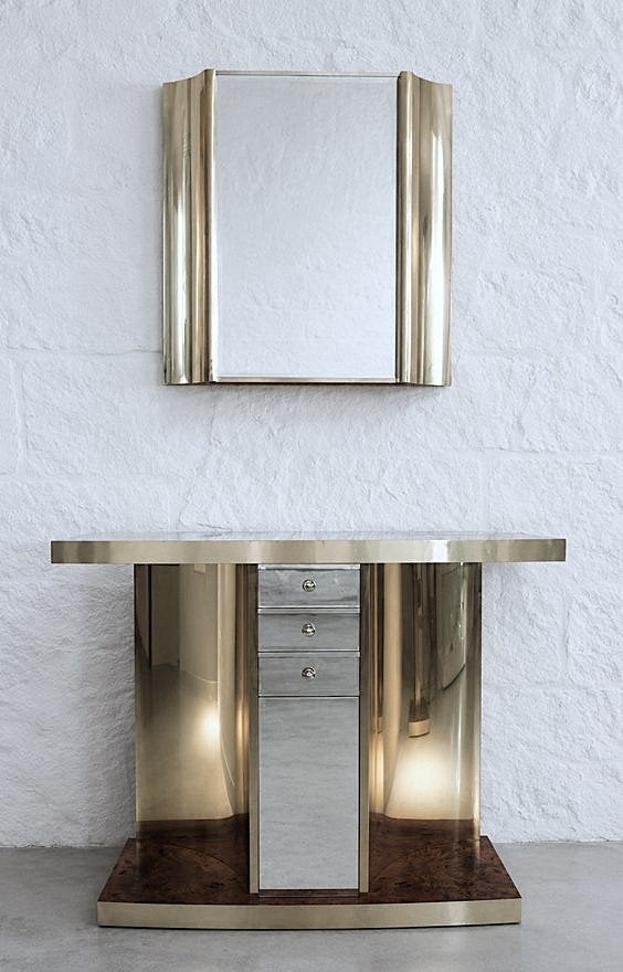 Willy Rizzo Console Tafel met Spiegel, Ophalen of Verzenden