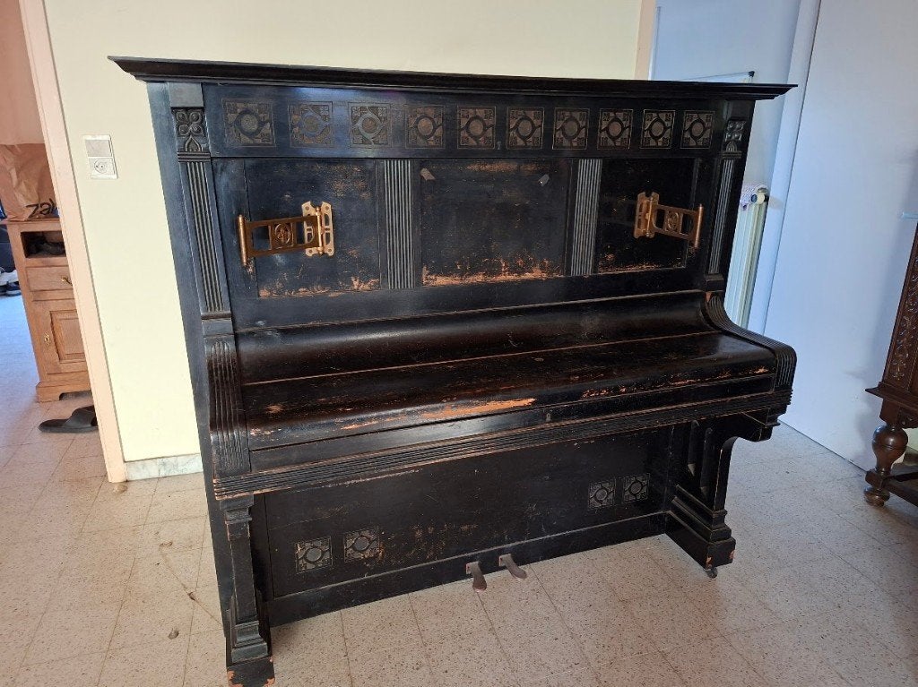 Piano Gebr Perzina, Muziek en Instrumenten, Piano's, Ophalen, Gebruikt, Zwart, Piano