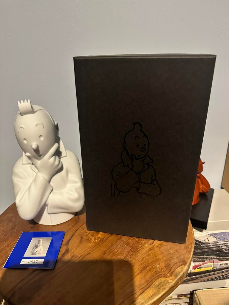 Buste Tintin pense groot model, Ophalen of Verzenden, Kuifje, Nieuw, Beeldje of Figuurtje
