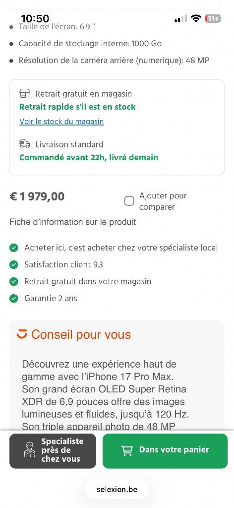 Apple iPhone 17 pro max 1tb orange, Télécoms, Enlèvement ou Envoi, Neuf, 1 TB