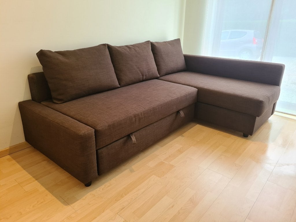 Ikea slaapbank Friheten, 150 cm ou plus, 200 à 250 cm, Comme neuf, Enlèvement