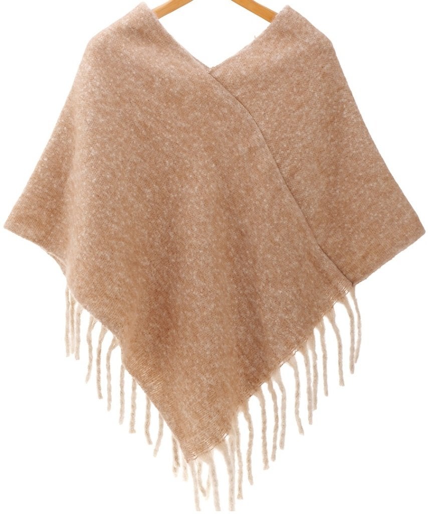 Poncho d'hiver tricoté marron clair taille unique pour femme, Vêtements | Femmes, Vestes | Hiver, Enlèvement ou Envoi, Neuf, Brun