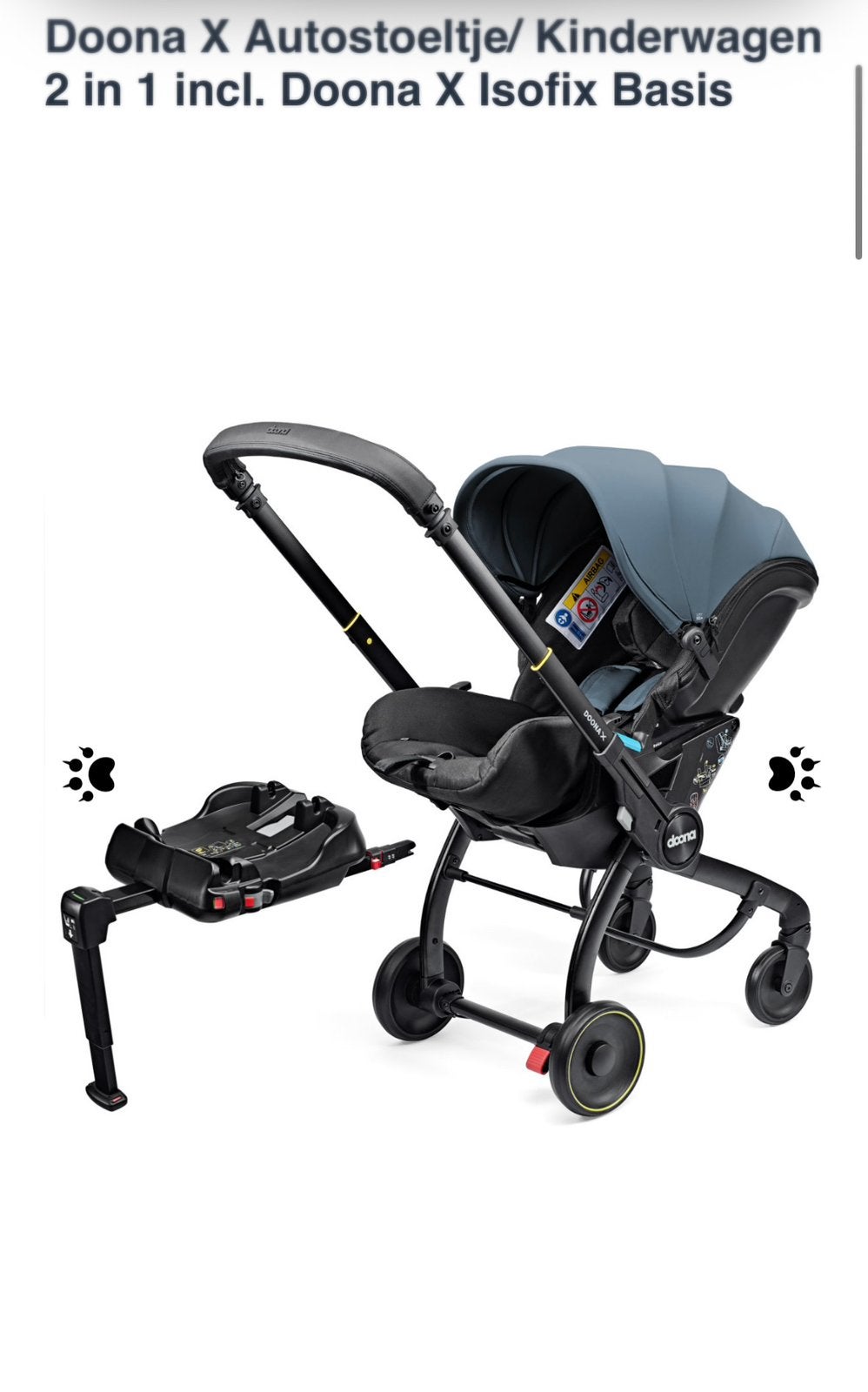 DoonaX Autostoeltje/ Kinderwagen 2in1 in.DoonaX Isofix Basis, Enlèvement, Comme neuf