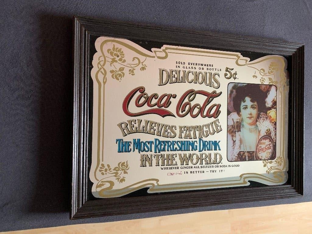 Coca Cola spiegel 35 x 50 cm, Verzamelen, Ophalen, Zo goed als nieuw, Gebruiksvoorwerp