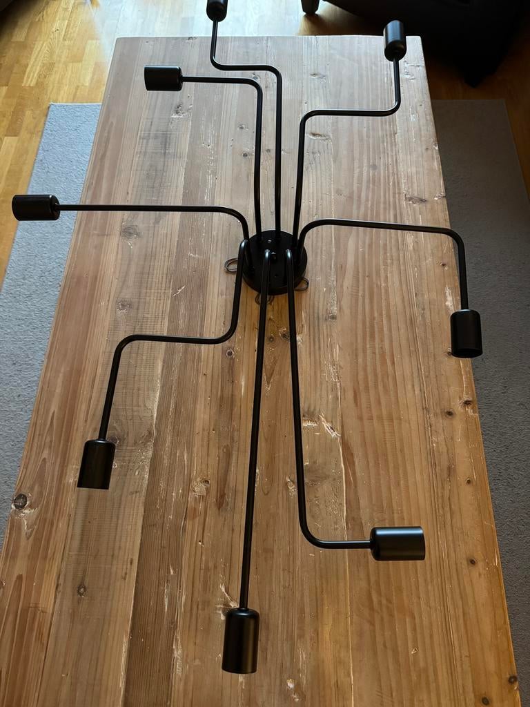 Plafonnier retro 8 lumières + ampoules, Enlèvement, Neuf, Métal