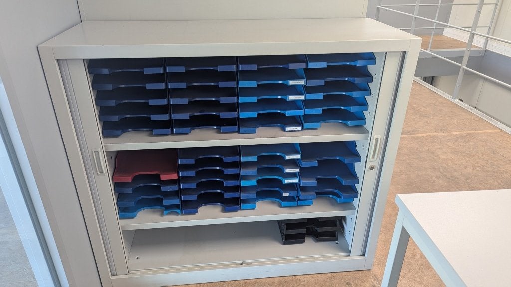 Bureau kast laagmodel, Ophalen, 120 cm, Metaal, 46 cm