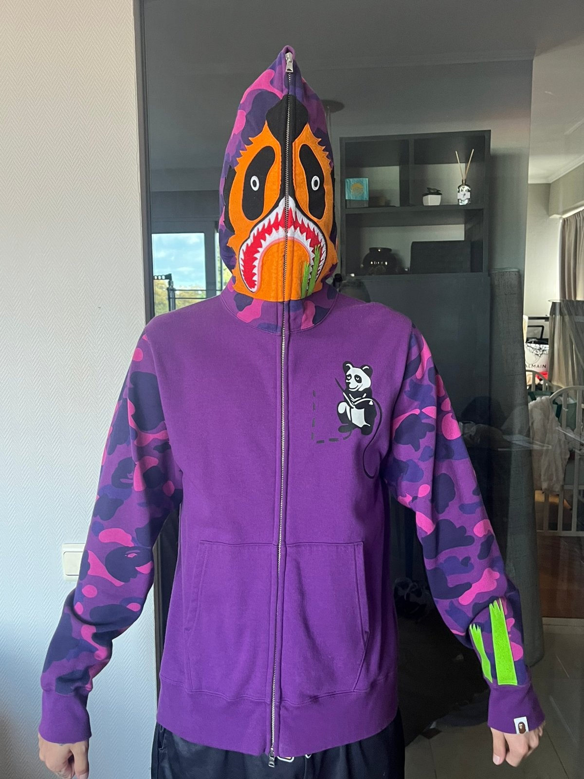 BAPE color camo Panda full zipp hoodie, Kleding | Heren, Ophalen, Nieuw, Maat 48/50 (M), Paars