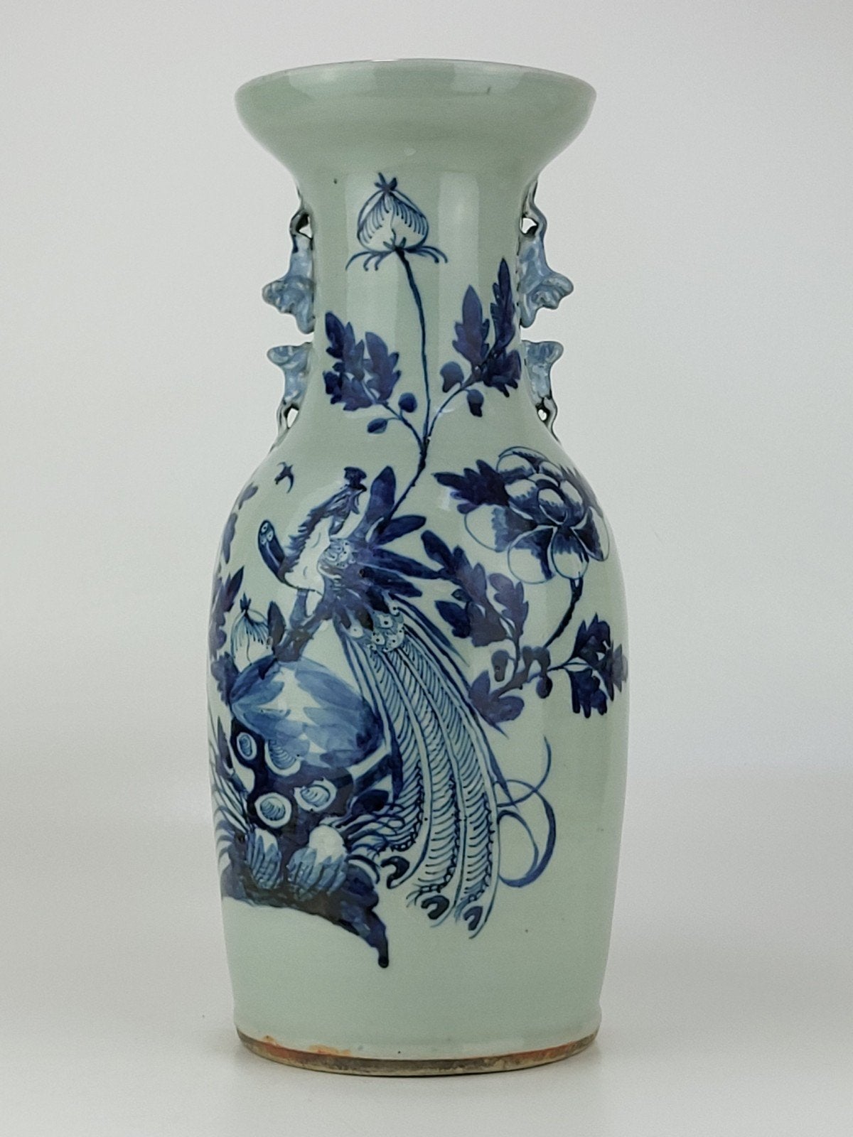 Chinese antieke Blauwe-wit celadon vaas, Wit, Ophalen of Verzenden, Vaas