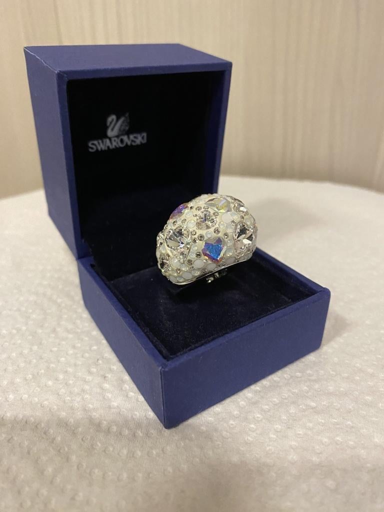Bague cocktail Swarovski blanche, Bijoux, Sacs & Beauté, Comme neuf, Avec cristal, Blanc, 20 ou plus grands