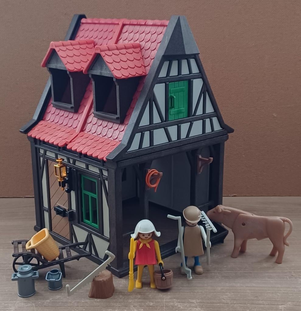 playmobil middeleeuws vakwerkhuis boerderij, Kinderen en Baby's, Verzenden, Gebruikt, Los Playmobil