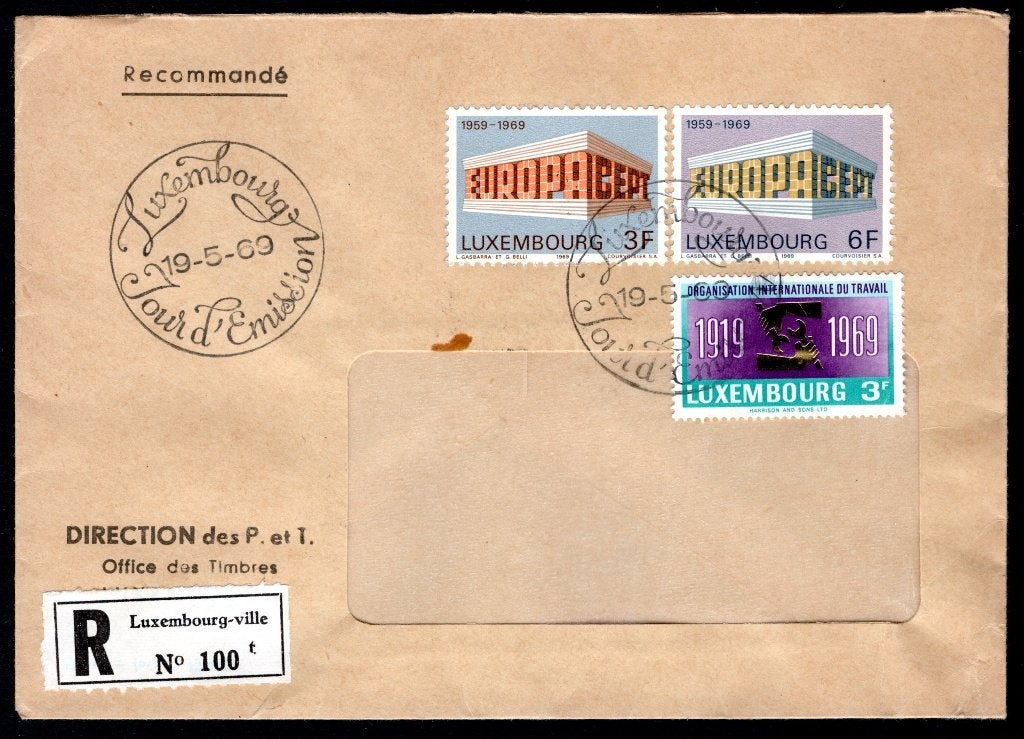 LUXEMBOURG Yt. 738/740 FDC 1969, Envoi, Luxembourg, Affranchi