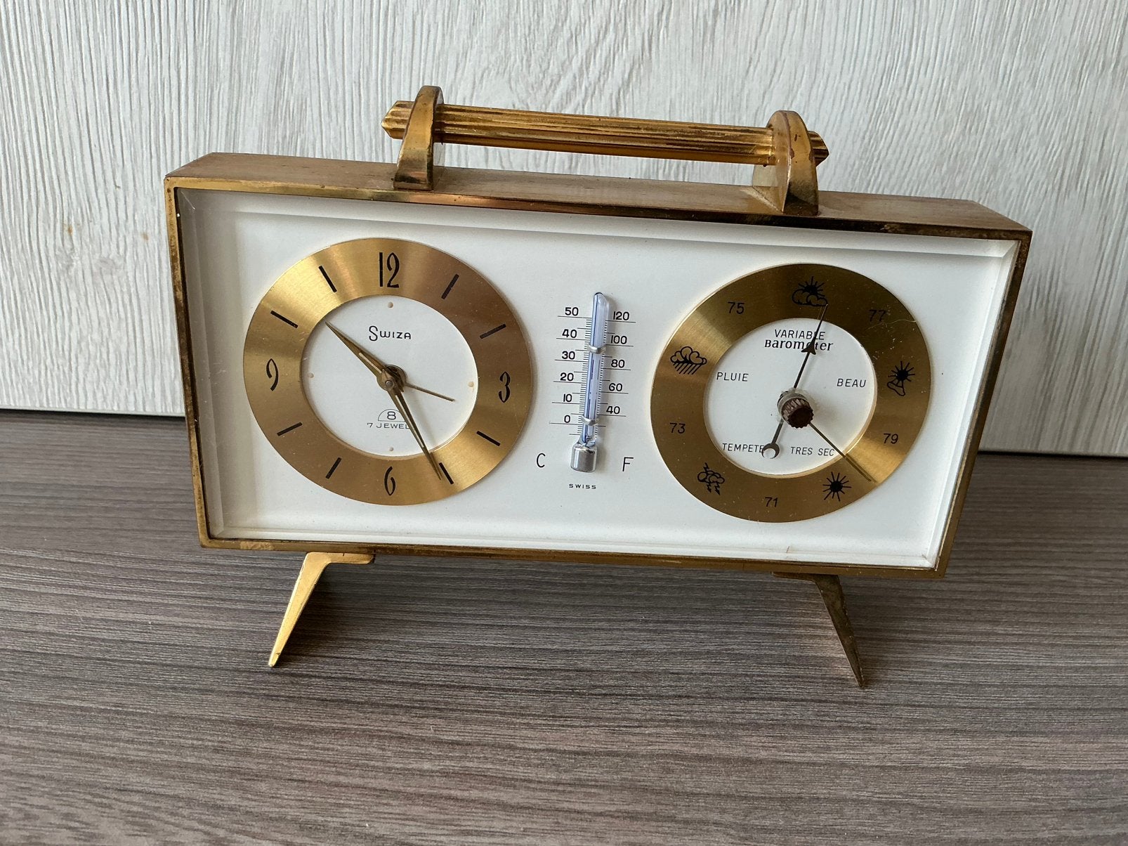 Swiza klok met weerstation, Enlèvement ou Envoi, Utilisé, Station météo