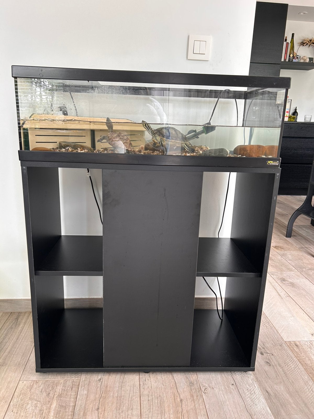 Schildpaddenbak met 2 waterschildpadden, Animaux & Accessoires, Enlèvement, Chauffage, Comme neuf, Filter