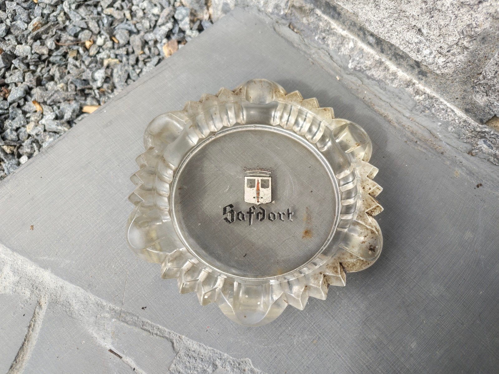 oude kristallen asbak " Safdort ", Antiek en Kunst, Ophalen of Verzenden