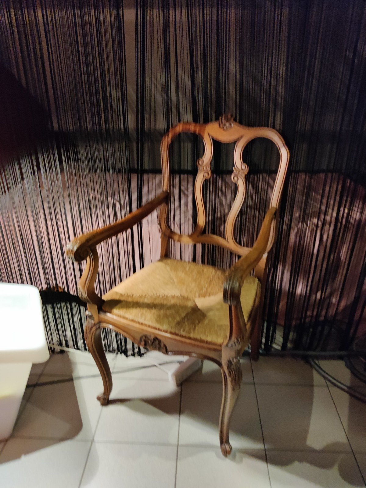 eiken stoel, rieten zit, Antiquités & Art, Enlèvement