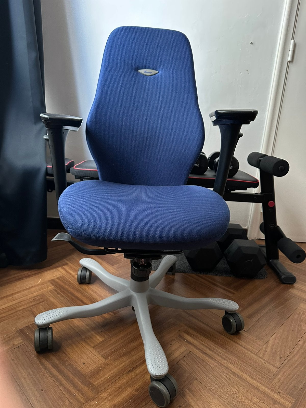 Kinnarps ergonomic office chair, Huis en Inrichting, Bureaustoelen, Ophalen, Blauw, Zo goed als nieuw, Bureaustoel