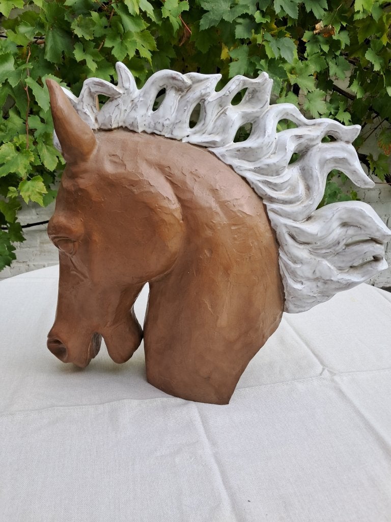 scupture tête de cheval terre cuite émaillée de Paul Sersté, Enlèvement