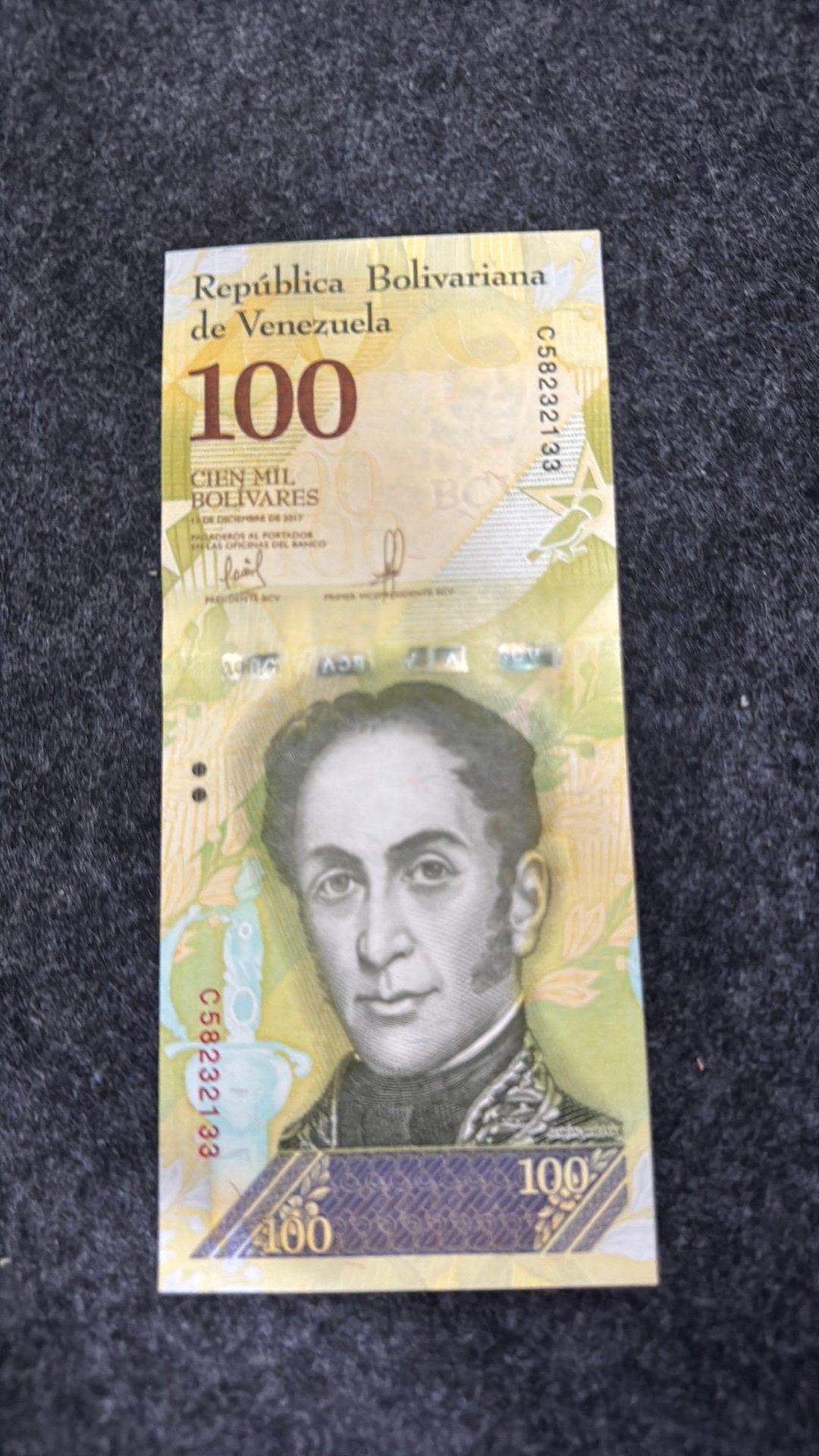 100 bolivares Venezuela UNC, Postzegels en Munten, Bankbiljetten | Amerika, Verzenden