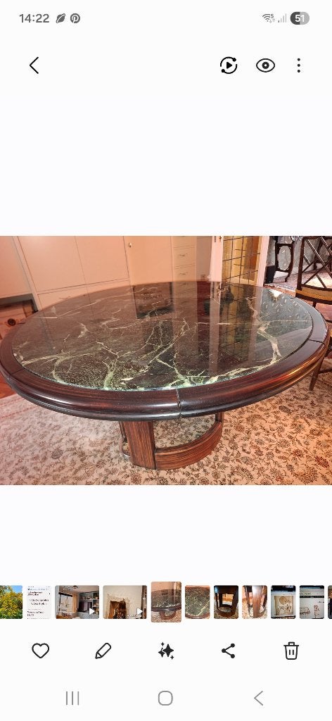 Tafel met blad in marmer., Ophalen