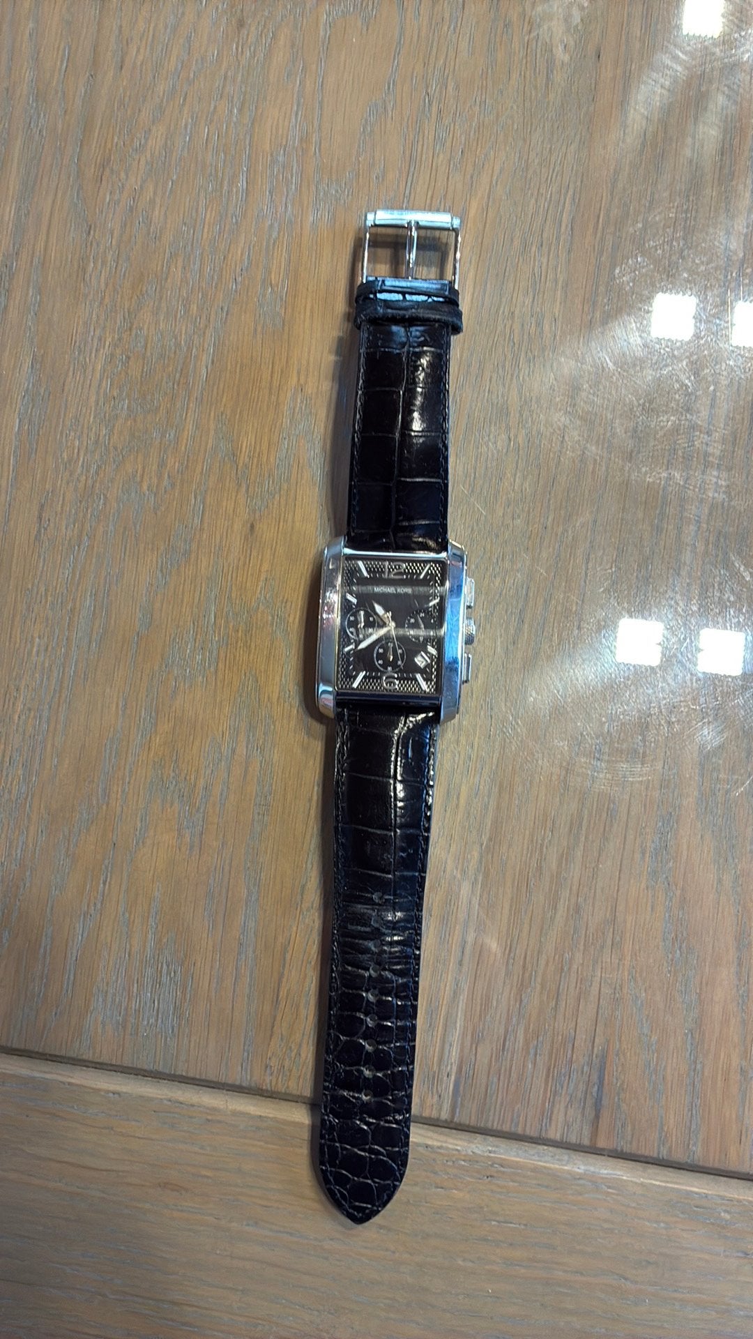 Michael Kors horloge met zwart bandje, Staal, Polshorloge, Ophalen, Overige merken