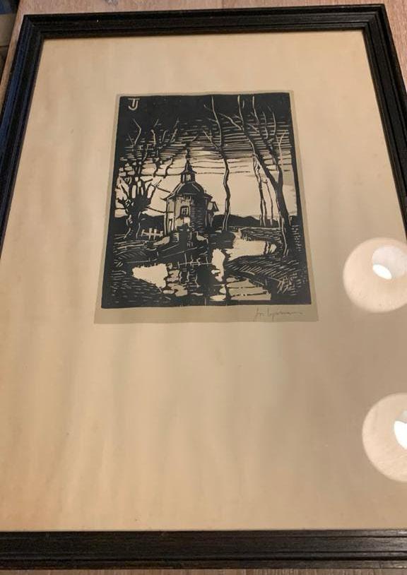Gravure sur bois de Jos THYSMANS, chapelle, église TJ, Antiquités & Art, Enlèvement ou Envoi, Eau-forte