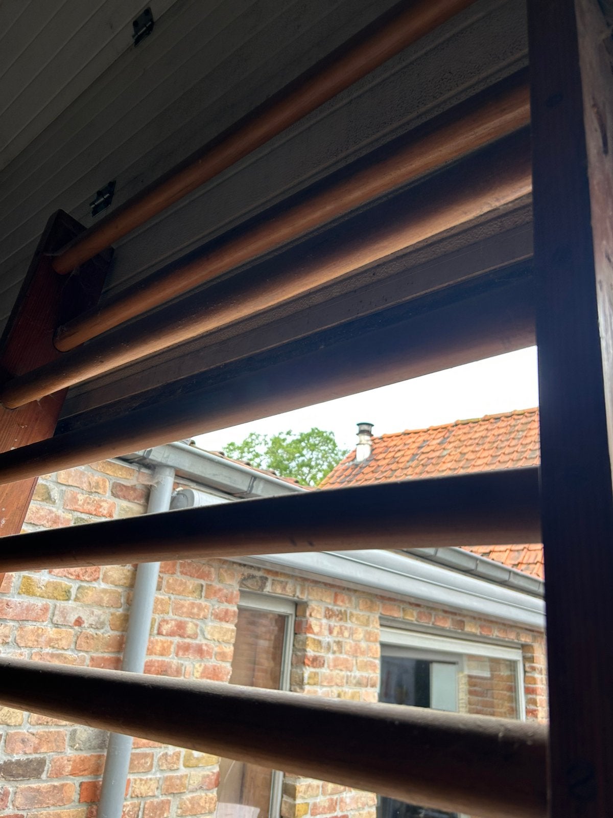 Zweeds houten turn/sportrek, Ophalen, Gebruikt, Bruin, Materiaal