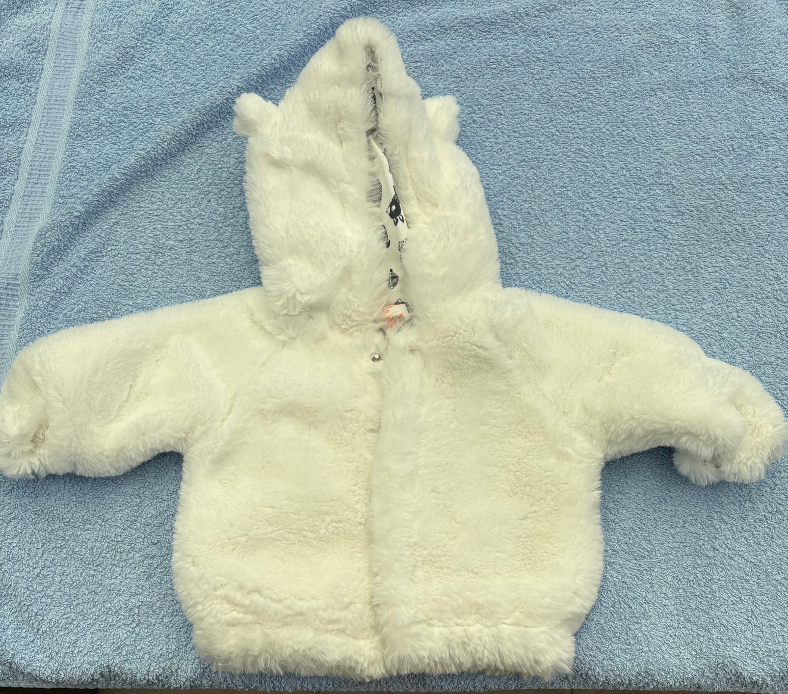 Wit Kinder jasje, Kinderen en Baby's, Babykleding | Maat 56, Ophalen, Zo goed als nieuw, Jasje