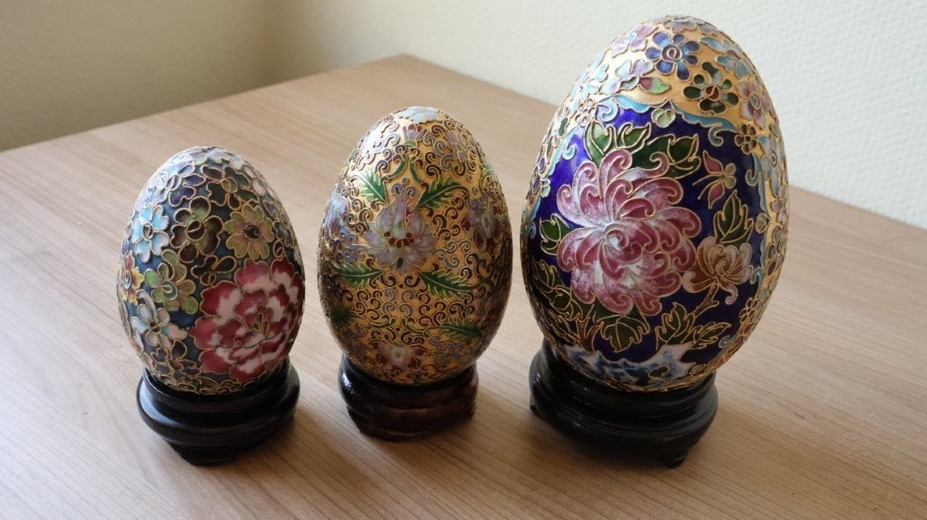 Chinese cloisonné ei, Ophalen of Verzenden