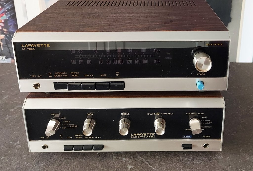 Lafayette ampli solide sate LA-950A + Tuner LT-725A, Autres marques, Moins de 60 watts, Enlèvement ou Envoi, Stéréo