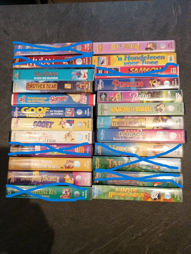 VHS tekenfilm 5, Nederlands ondertiteld, Tekenfilm, Zo goed als nieuw, VHS