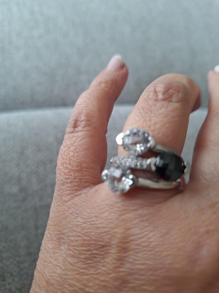 Nieuwe ring m58 met steentjes, Ophalen of Verzenden, Zilver, Zilver