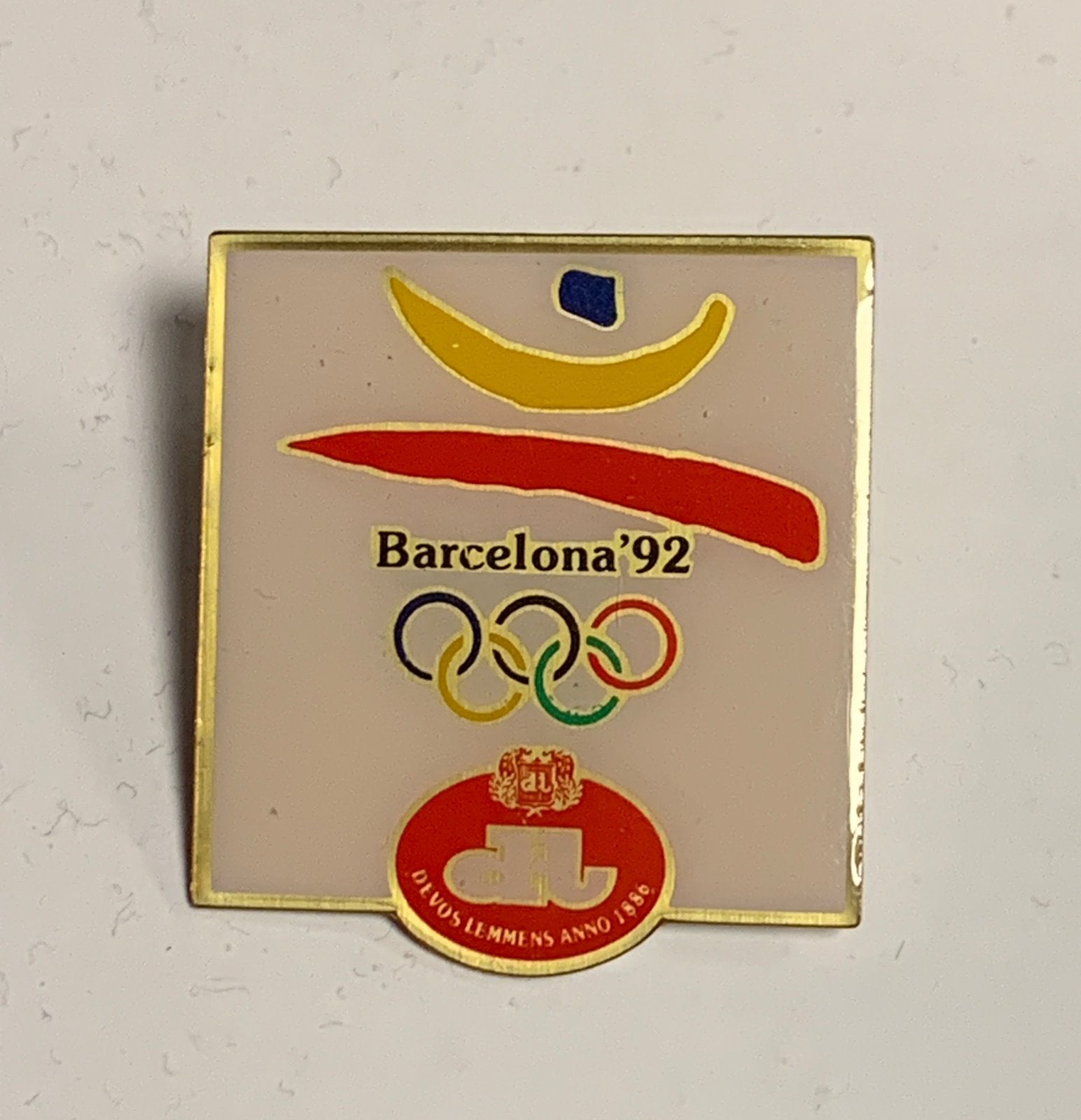 Pin's Sport Olympische Spelen Barcelona 1992 Devos Lemmens, Ophalen of Verzenden, Zo goed als nieuw, Sport