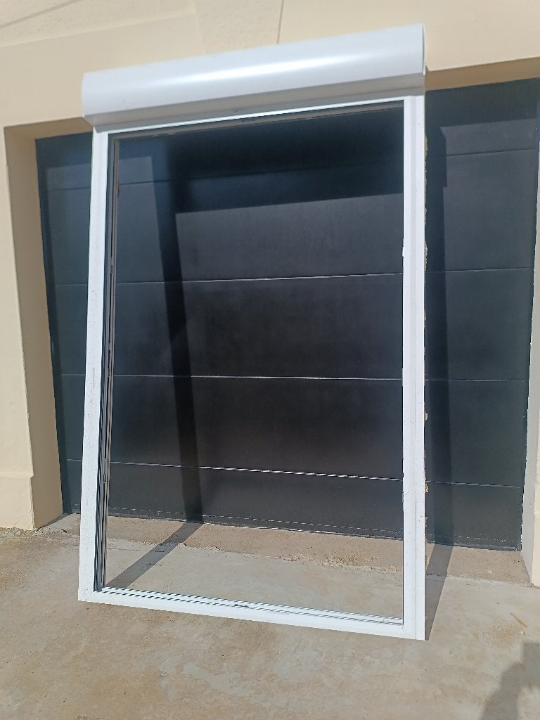 BAIE COULISSANTE ALU BLANC NEUVE VOLET SOLAIRE SOMFY, Bricolage & Construction, Neuf, Enlèvement, Autres types, 120 cm ou plus