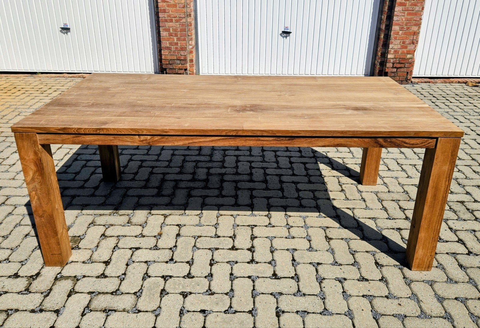 Teak eettafel 200cm x 100cm, Ophalen, Zo goed als nieuw, Rechthoekig, Teakhout