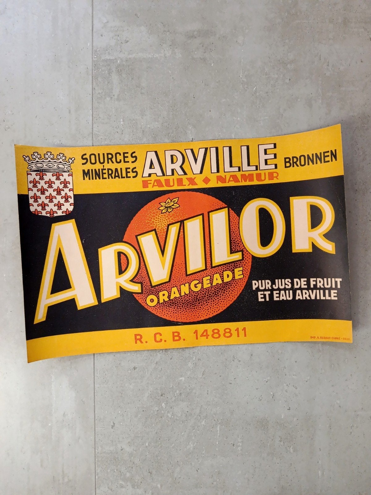 Affiche Arvilor orangeade Arville, Collections, Enlèvement ou Envoi, Comme neuf, Autres types