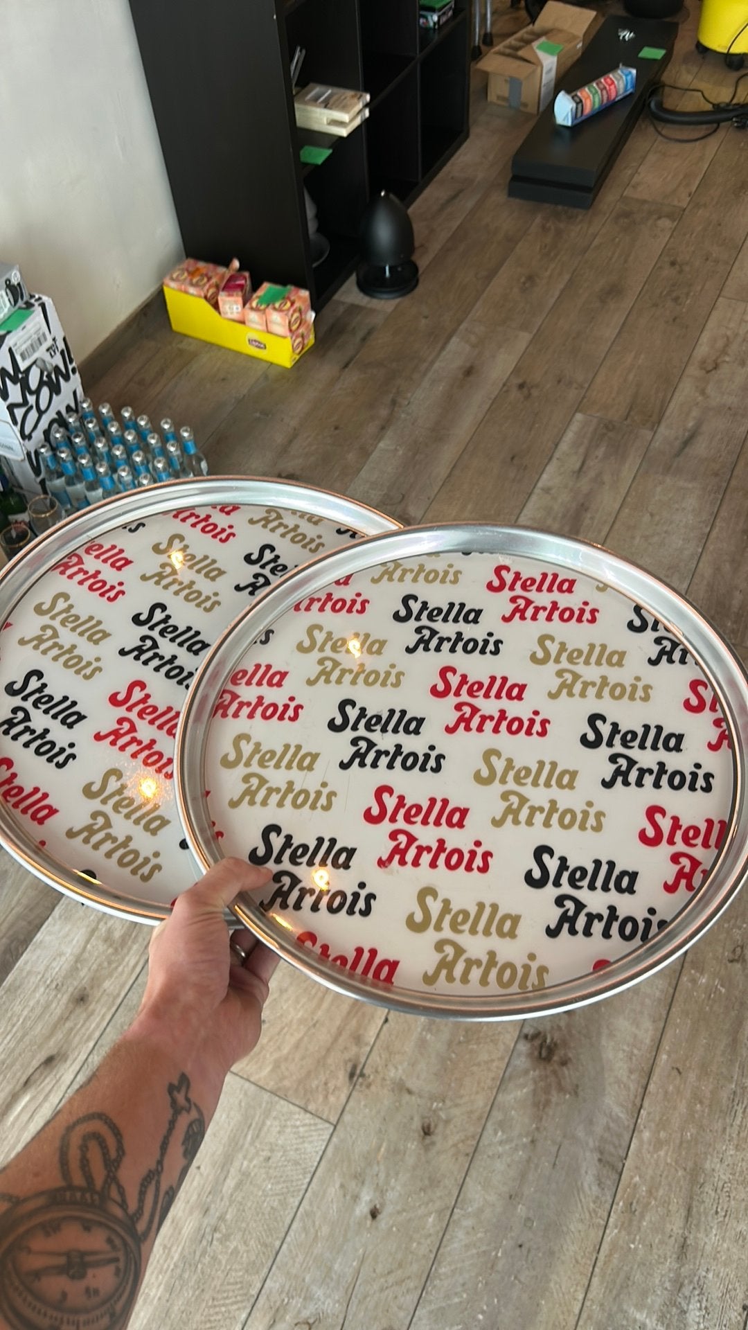 2 stella artois plateau, Enlèvement ou Envoi, Comme neuf