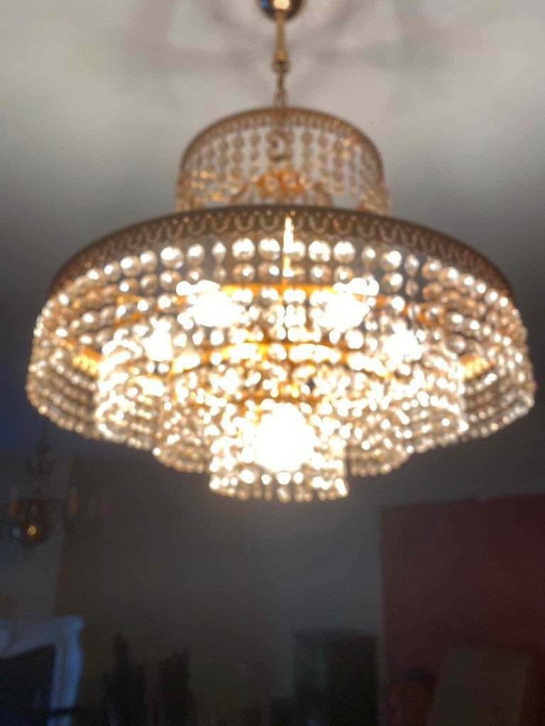Kristallen hanglamp, Ophalen, Gebruikt