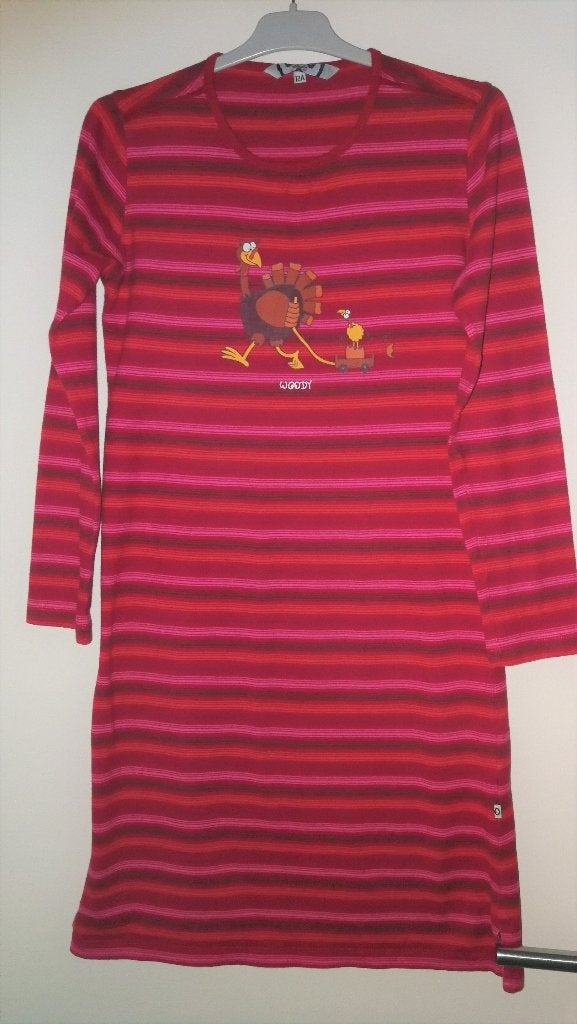Woody warm slaapkleed "Kalkoen" - maat 152, Nacht- of Onderkleding, Meisje, Ophalen of Verzenden, Zo goed als nieuw