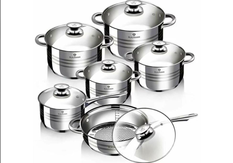 Nouveau dans la boîte — Ensemble d'ustensiles de cuisine 12, Enlèvement, Neuf, Inox, Ensemble de casseroles