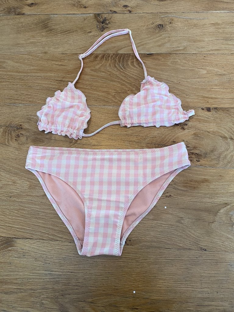 Roze geruite bikini, Enfants & Bébés, Maillots de bain pour enfants, Taille 152, Enlèvement ou Envoi, Utilisé, Ensemble de bikini