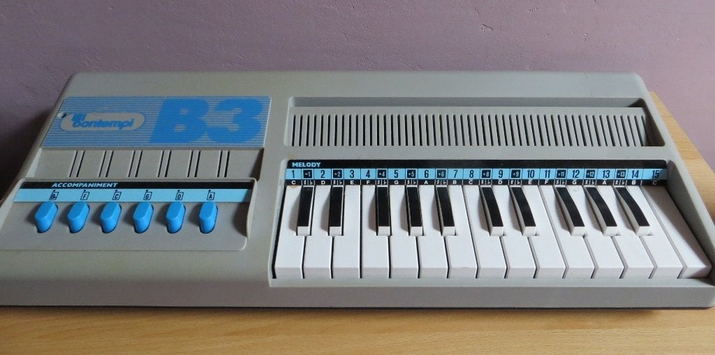 vintage piano - Bontempi -- kleine piano - jaren 80, Musique & Instruments, Pianos, Enlèvement, Utilisé, Piano