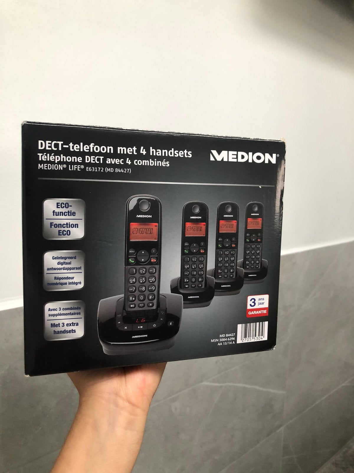 MEDION DECT telefoon – 4 handsets – nieuw in doos, Enlèvement, Comme neuf