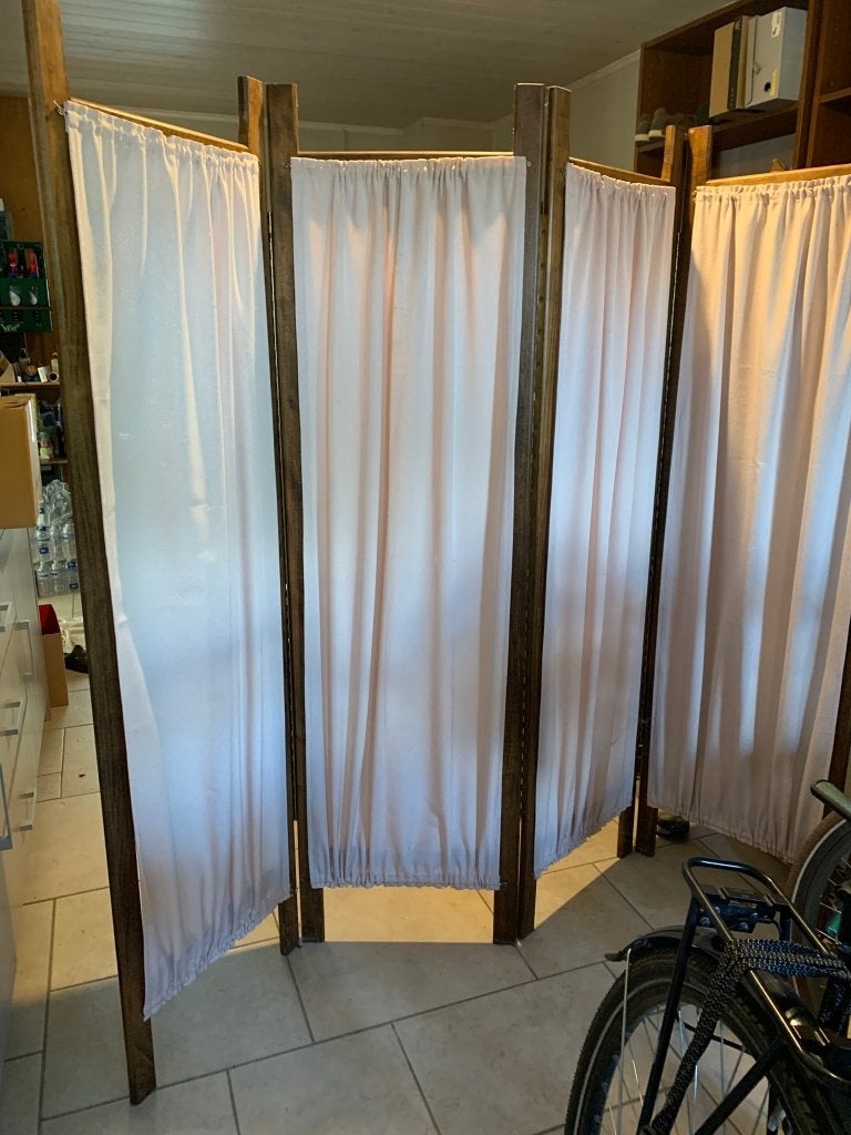 Kamerscherm Paravent Eik 4 delig, Ophalen, Gebruikt