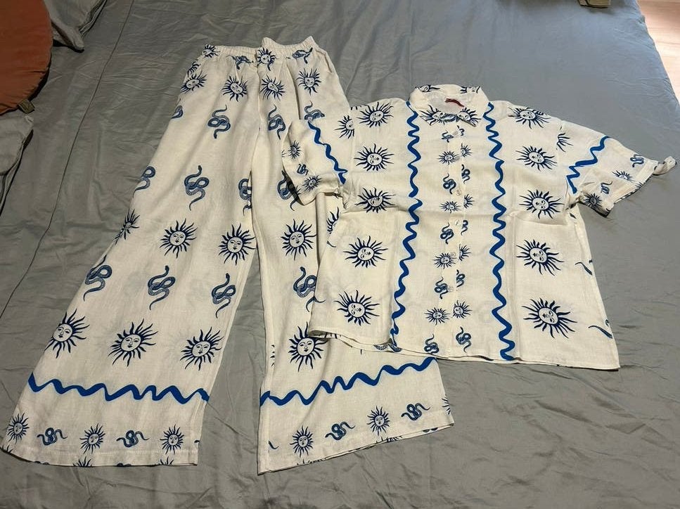 Damesensemble Perla Bella- Broek-Hemdje.TU, Maat 38/40 (M), Kostuum of Pak, Wit, Ophalen of Verzenden
