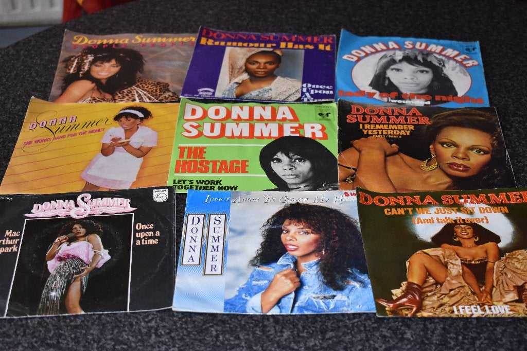 45'ts discohits van Donna SUMMER, jaren '70, Cd's en Dvd's, 7 inch, Ophalen of Verzenden, Zo goed als nieuw, Disco