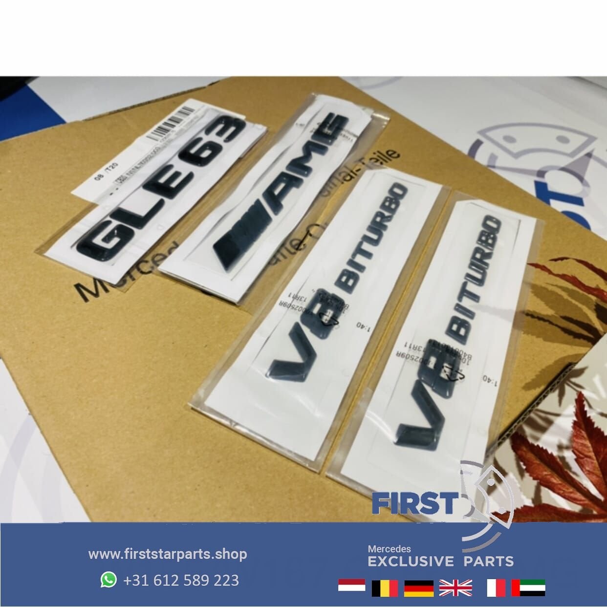 W166 W292 W167 GLE63 AMG LOGO SET ZWART EMBLEMEN SET Mercede